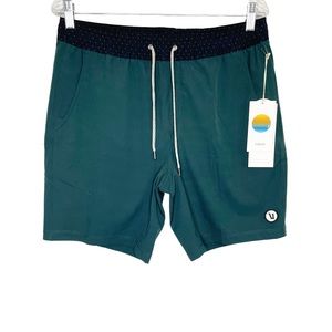 Vuori Men's Athletic Shorts in Teal and Black